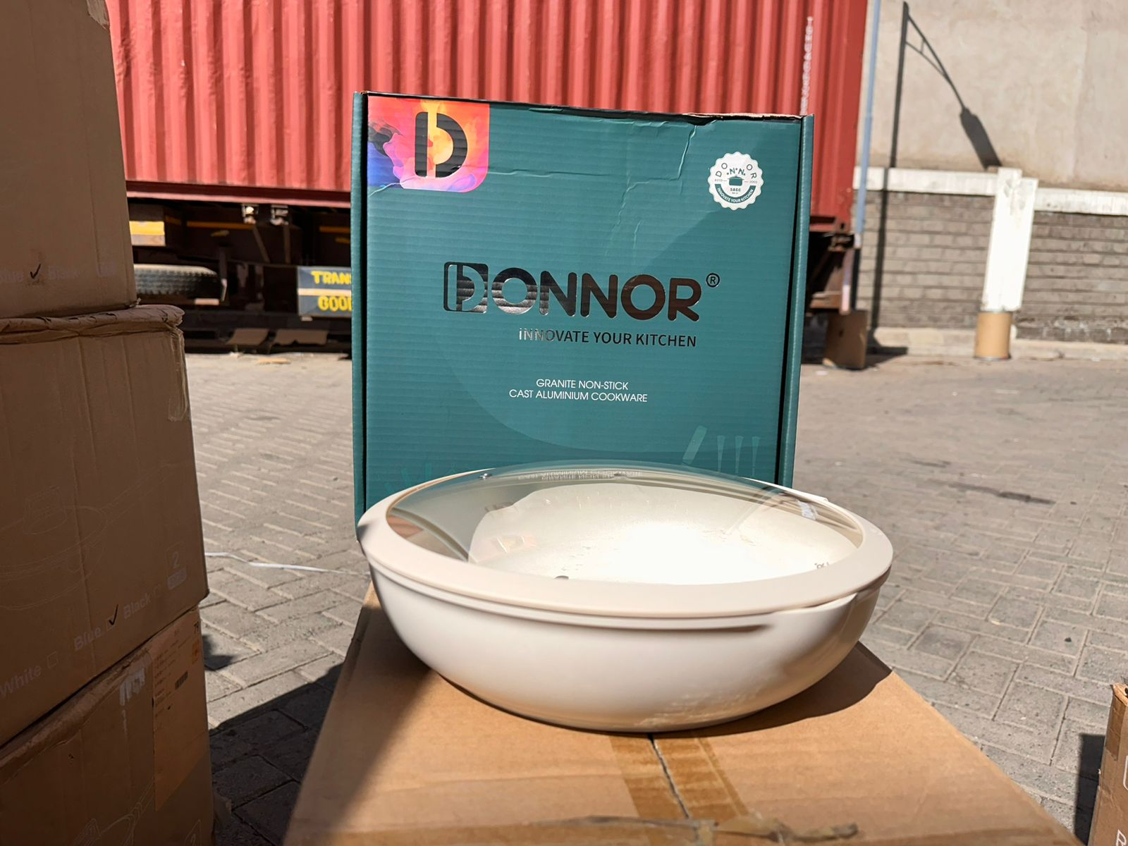 DONNOR Granite Non-Stick Shallow Casserole Dish with Lid